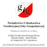 Od 2002r. firma jest członkiem Geodezyjnej Izby Gospodarczej<br />(www.gig.org.pl)